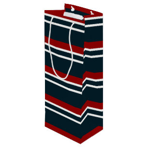 Bolsa Para Vino Retro Red Tartan Stripe