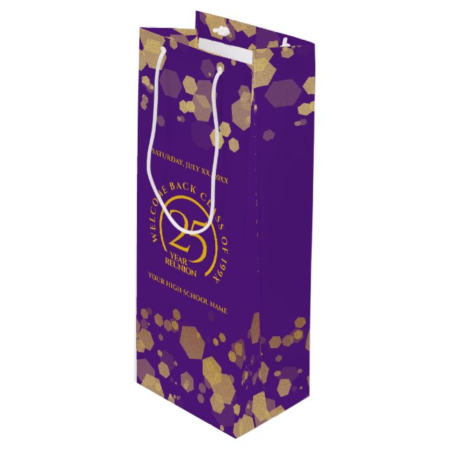 Bolsa Para Vino Reunión de la Escuela Purple & Gold (Angulo Anverso)