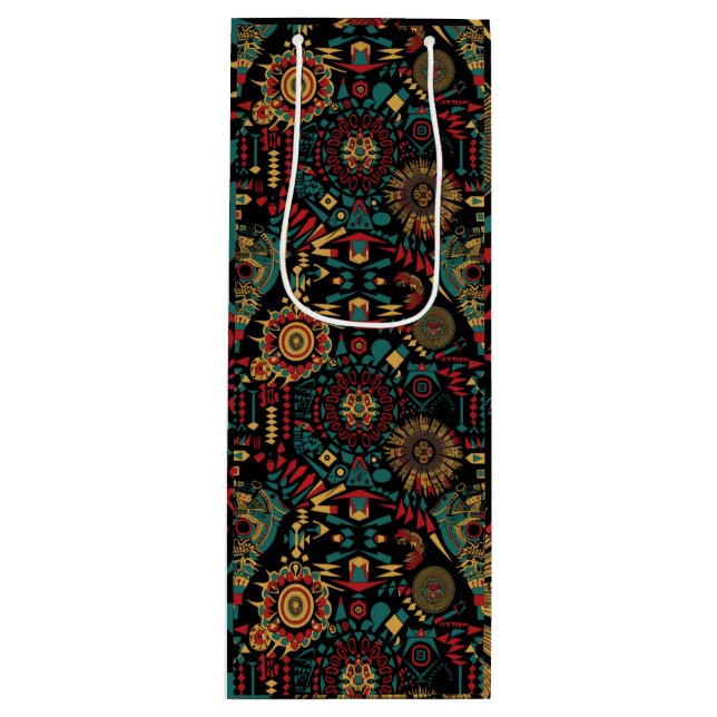 Bolsa Para Vino Rica victoria festiva Verde azulada "Patrones insp (Anverso)