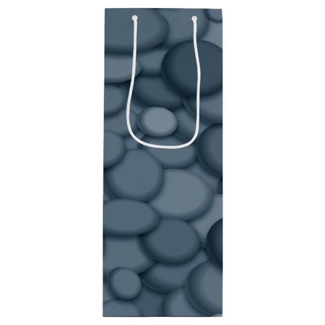 Bolsa Para Vino Rock del río Azul Pebbles Art (Anverso)