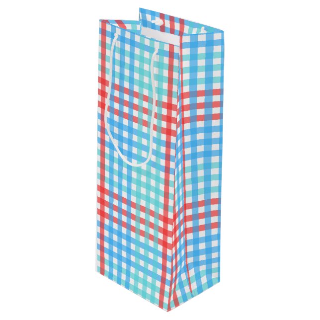Bolsa Para Vino Rocket Pop, Plaid (Angulo Anverso)