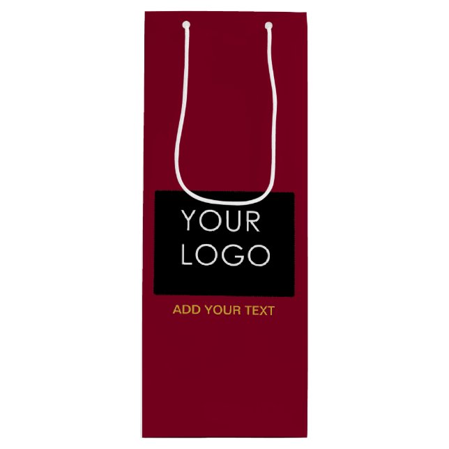 Bolsa Para Vino Rojo Borgoña Personalizable Negocio Agrega tu Logo (Anverso)