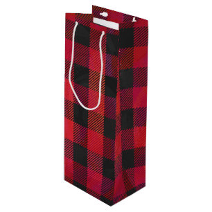 Bolsa Para Vino Rojo y negro trenzado