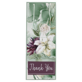 Bolsa Para Vino Rosa acuarela, Lily, Magnolia