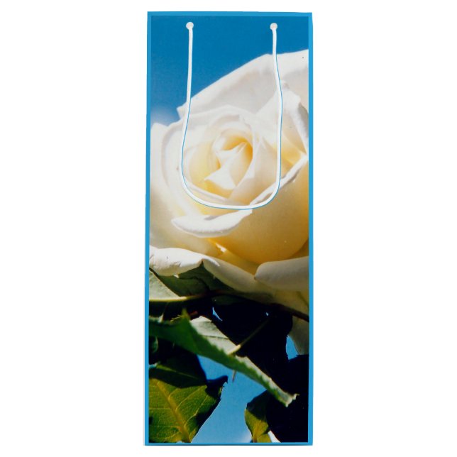 Bolsa Para Vino Rosa blanca bajo cielo azul (Anverso)