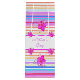 Bolsa Para Vino Rosa Brillante Floral Acertado