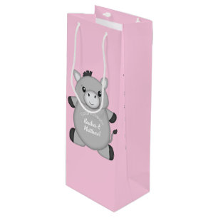 Bolsa Para Vino Rosa de Donkey Baby Shower