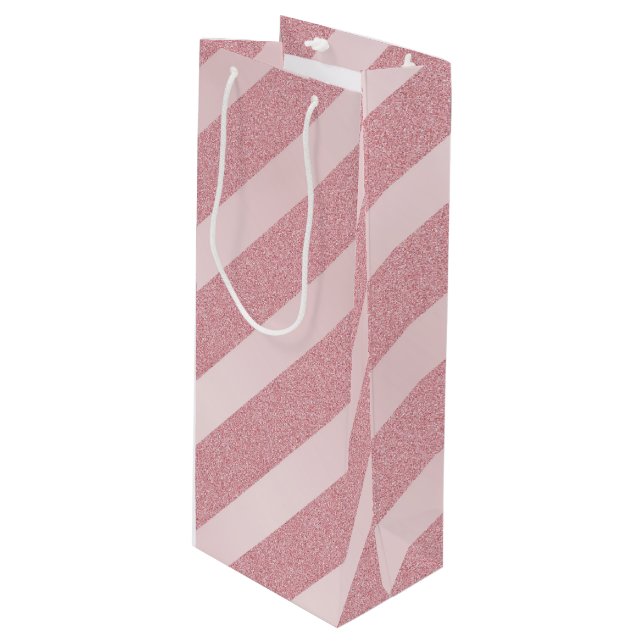 Bolsa Para Vino Rosa Gold Purpurina a la moda Plantilla elegante m (Angulo Anverso)