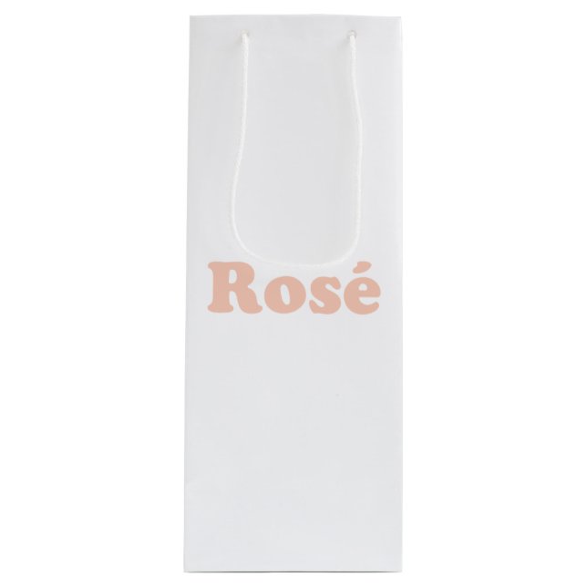 Bolsa Para Vino "Rosa" Rosa letras rosa claro blanco (Anverso)