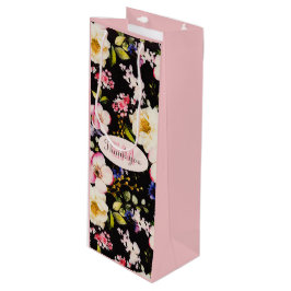 Bolsa Para Vino Rosa rosa y amarillo color de agua en negro, cumpl