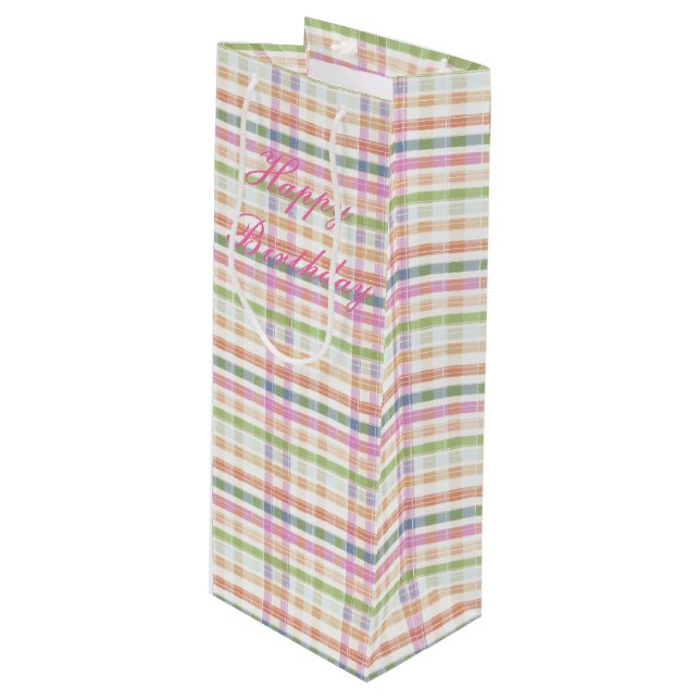 Bolsa Para Vino Rosa Tapado Con Azul (Angulo Anverso)