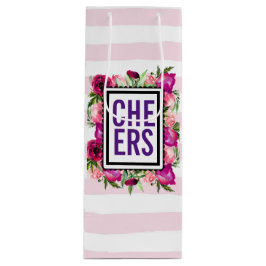 Bolsa Para Vino Rosas rosadas y amapola floral con sabor a amapola