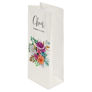 Bolsa Para Vino Rosas rosas rosas, Naranjas y blancas. Saludos par
