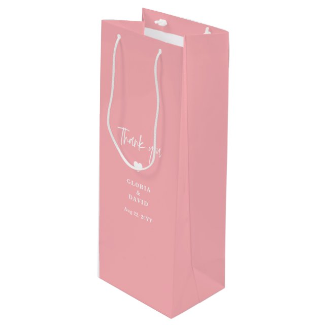 Bolsa Para Vino Rubor Pink Gracias Boda (Angulo Anverso)