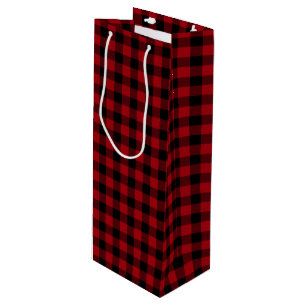 Bolsa Para Vino Rústico Patrón de trenzas rojas