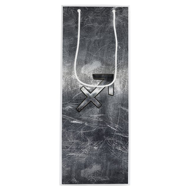 Bolsa Para Vino Sagittarius Zodiac En Acero Grunge Molesto (Anverso)