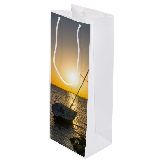 Bolsa Para Vino Sailboat Sunset Shipwreck Golfo Breeze Wine Bag (Angulo Anverso)