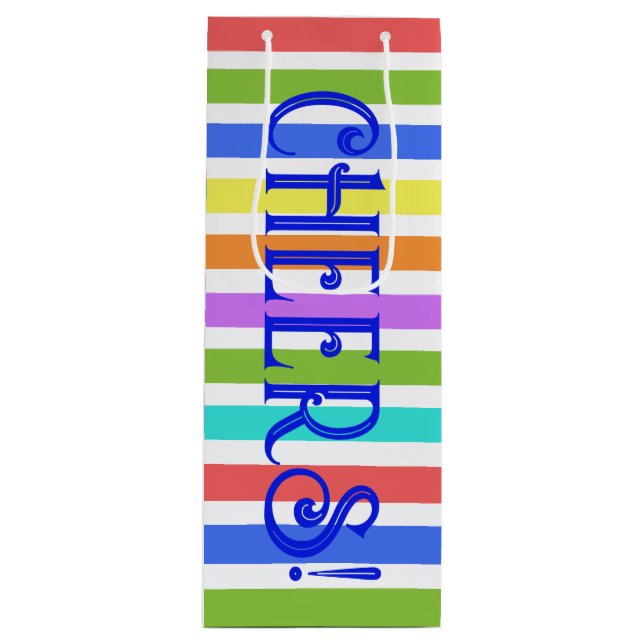 Bolsa Para Vino SALUD! Bolsa de vino tachado colorida (Anverso)