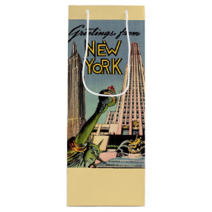 Bolsa Para Vino Saludo retro de Nueva York