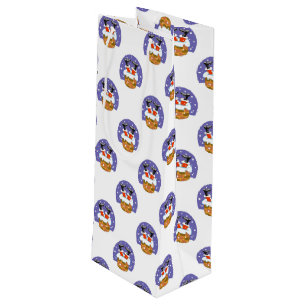 Bolsa Para Vino Santa Claus En Chimney, Nieve, Navidades, Año Nuev