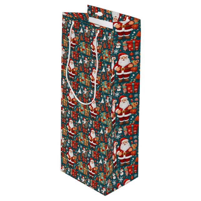 Bolsa Para Vino Santa Delight festivo (Angulo Anverso)