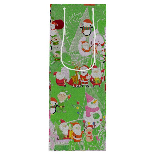 Bolsa Para Vino Santa Magical Green New Year (Anverso)