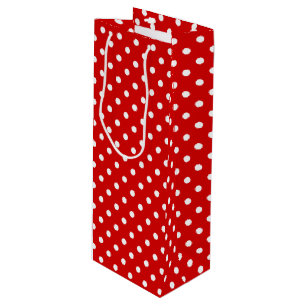 Bolsa Para Vino Sencillo Patrón De Polkadots Blancos De Moda En Ro