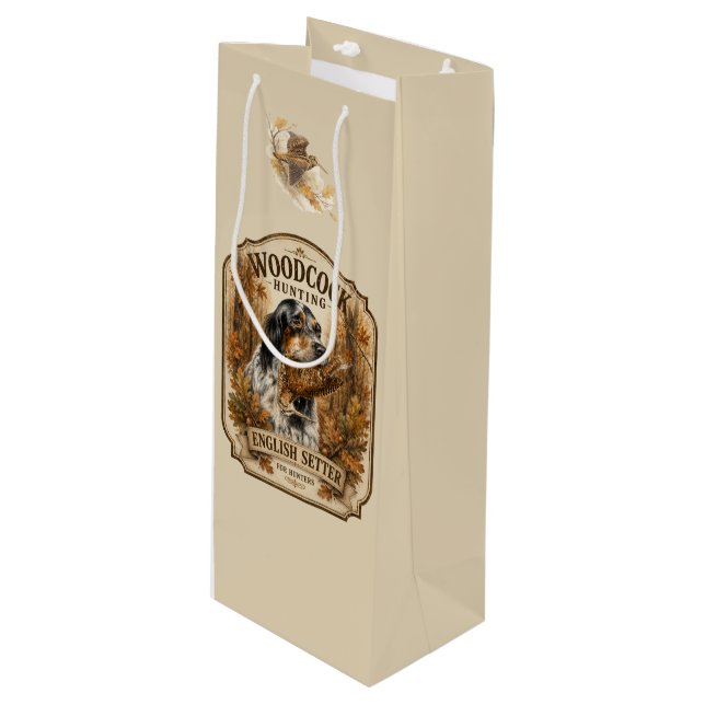 Bolsa Para Vino Setter inglés, caza de chocha (Angulo Anverso)