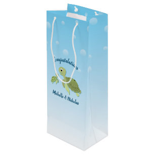 Bolsa Para Vino Sexo neutro en Baby Shower de la tortuga marina