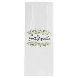 Bolsa Para Vino Shalom (con Lilies y Estrella de David)
