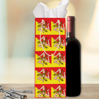 Bolsa Para Vino Sicilian Trinacria All-Over Flag Pattern Sicily