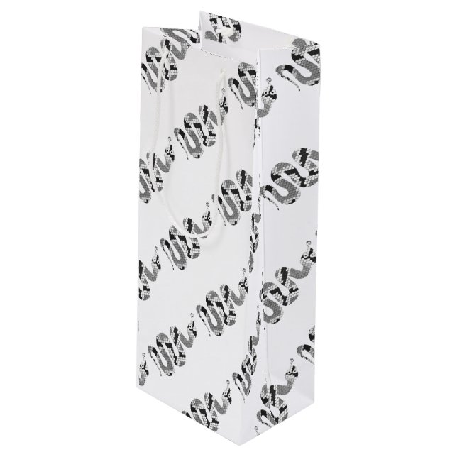 Bolsa Para Vino Silueta gris y gris claro de serpiente (Angulo Anverso)
