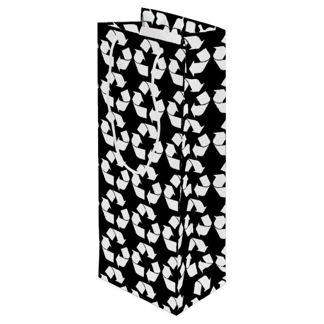Bolsa Para Vino Símbolo blanco de reciclaje (Angulo reverso)
