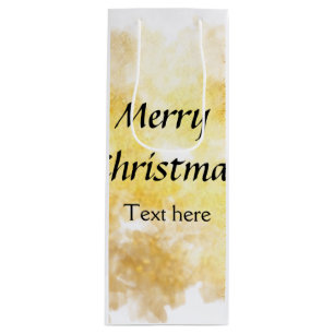 Bolsa Para Vino Simple dorado agrega tu texto feliz Navidad person