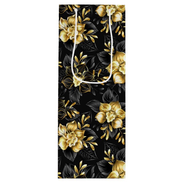 Bolsa Para Vino Sin inconvenientes con las orquídeas de joyas (Anverso)