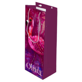 Bolsa Para Vino Singular Resumen Flamingo Rosa Personalizado