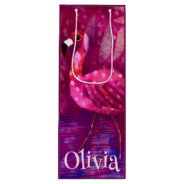 Bolsa Para Vino Singular Resumen Flamingo Rosa Personalizado