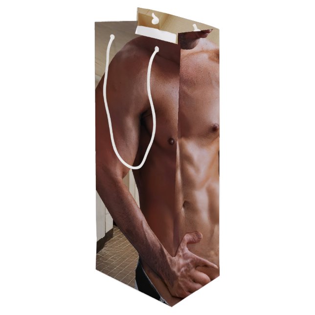 Bolsa Para Vino SlipperyJoe hombre muscular sin camisa 6pack abs f (Angulo reverso)
