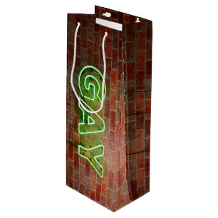 Bolsa Para Vino SlipperyJoe iluminado letrero de neón gay brillant
