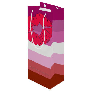 Bolsa Para Vino SlipperyJoe lápiz labial bandera de orgullo lésbic