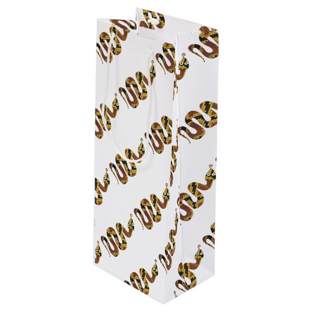 Bolsa Para Vino Snake Brown y Gold Silhouette (Angulo Anverso)