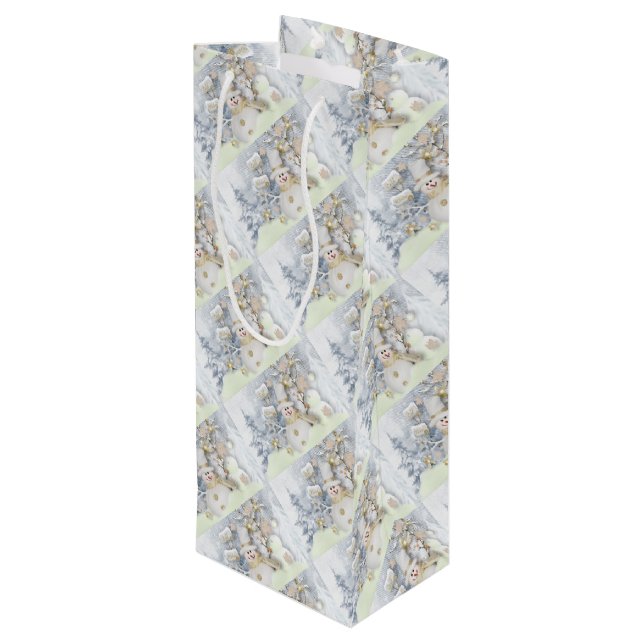 Bolsa Para Vino Snowmen (Angulo reverso)