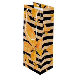 BOLSA PARA VINO SOMBRAS DE HOJAS DE CAÍDA NARANJA Y AMARILLA