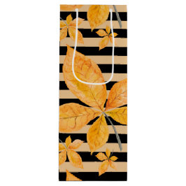 BOLSA PARA VINO SOMBRAS DE HOJAS DE CAÍDA NARANJA Y AMARILLA