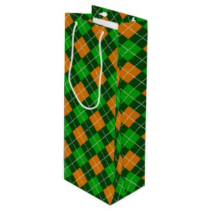 BOLSA PARA VINO SOMBRAS DE PATRONES DE PLACA IRLANDESA VERDE Y NAR