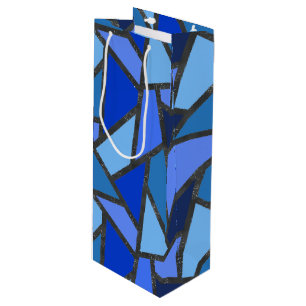 Bolsa Para Vino Sombras de vidrio manchado azul