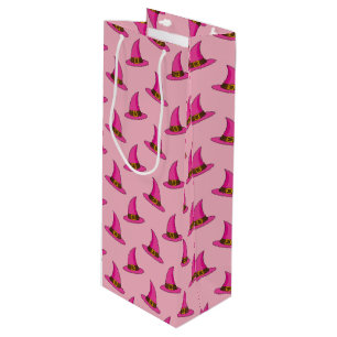 Bolsa Para Vino Sombrero de Bruja Rosa
