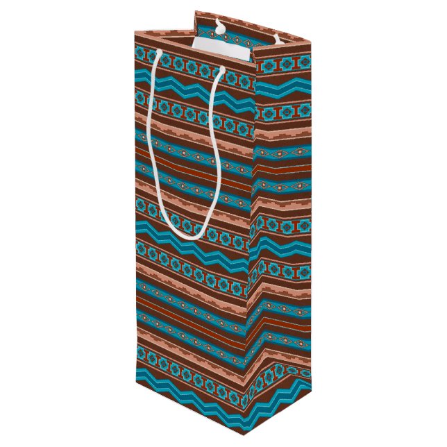 Bolsa Para Vino Southwest Style Geometric Cameron Gorge Design (Angulo reverso)