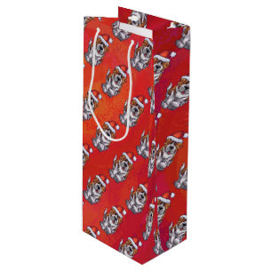 Bolsa Para Vino St. Bernard en patrón Gorra en rojo
