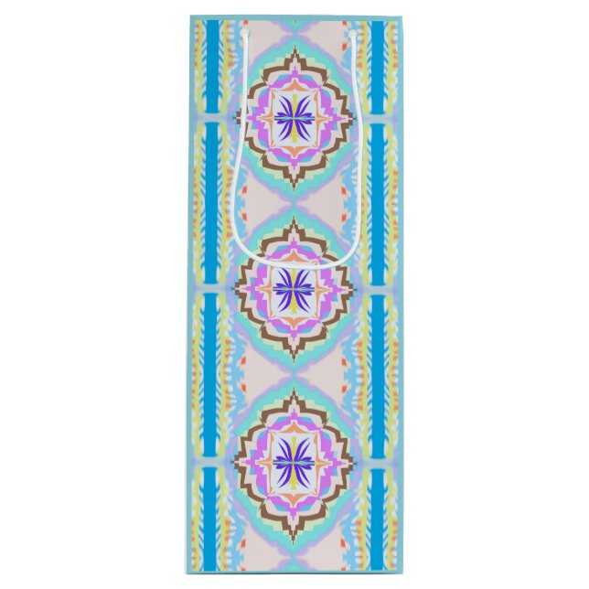 Bolsa Para Vino Sueño Pastel Boho Geométrico Caleidoscopio (Anverso)